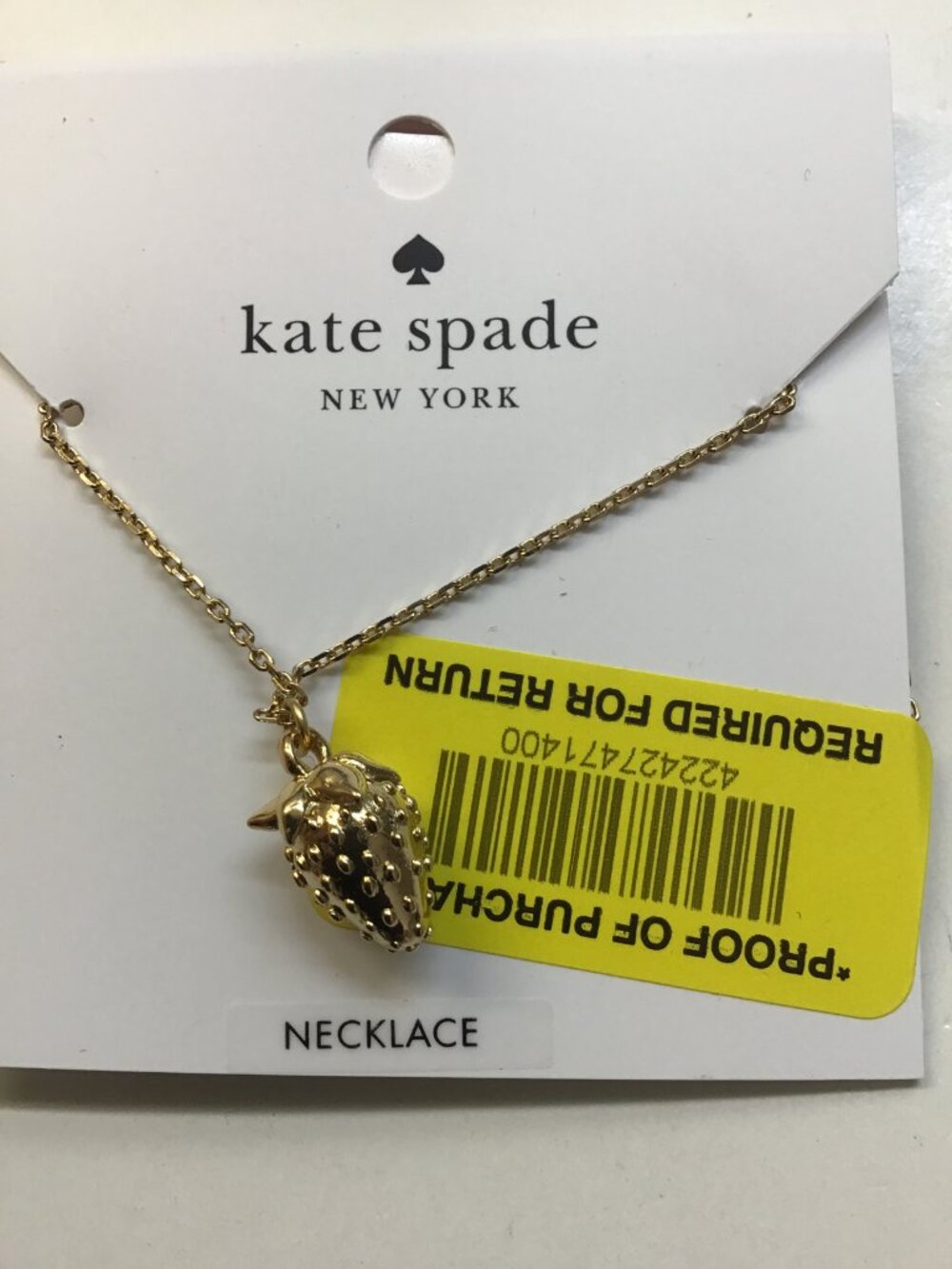 Kate Spade New Gold Strawberry Necklace